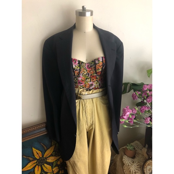 Vintage-Brooks Brothers-Striped-Oversized Blazer - Picture 4 of 8